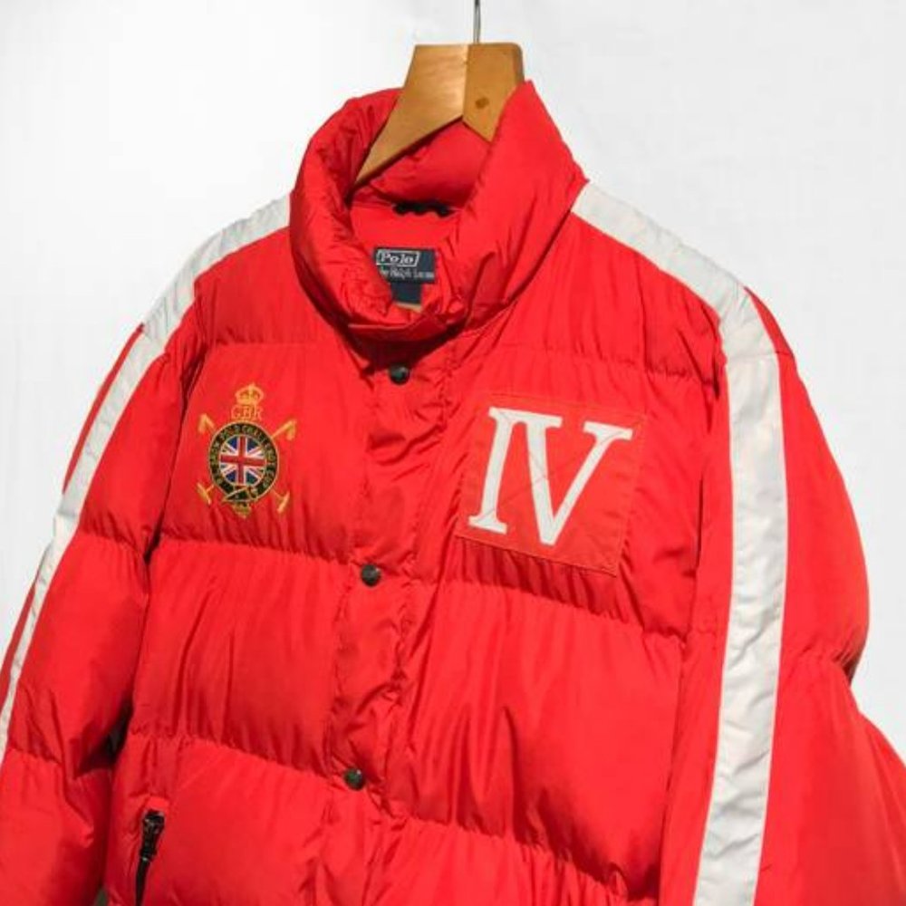 Polo RALPH LAUREN Britain Crest Challenge Cup Puffer Jacket Red Size XL